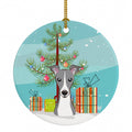 Christmas Tree and Italian Greyhound Ceramic Ornament Christmas Tree Hanging Decorations for Home Christmas Holiday, Party, Gift, 3 in, Multicolor