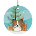 Christmas Tree and Papillon Ceramic Ornament Christmas Tree Hanging Decorations for Home Christmas Holiday, Party, Gift, 3 in, Multicolor