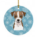 Snowflake Jack Russell Terrier Ceramic Ornament Christmas Tree Hanging Decorations for Home Christmas Holiday, Party, Gift, 3 in, Multicolor
