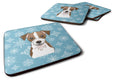 Snowflake Jack Russell Terrier Foam Coasters Set of 4 Cup Coasters for Indoor Outdoor, Tabletop Protection, Anti Slip, Mouse pad Material