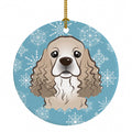 Snowflake Cocker Spaniel Ceramic Ornament Christmas Tree Hanging Decorations for Home Christmas Holiday, Party, Gift, 3 in, Multicolor