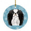 Snowflake Japanese Chin Ceramic Ornament Christmas Tree Hanging Decorations for Home Christmas Holiday, Party, Gift, 3 in, Multicolor