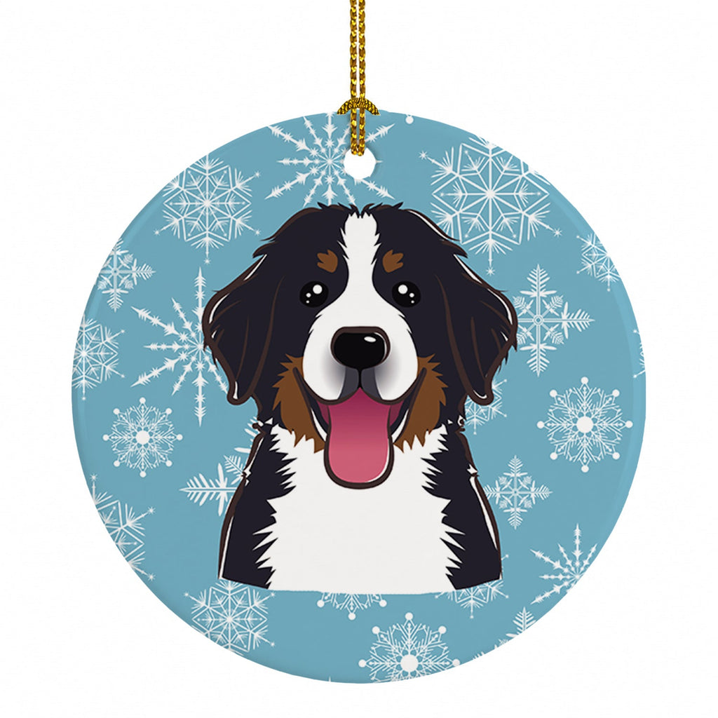 Snowflake Bernese Mountain Dog Ceramic Ornament Christmas Tree Hanging Decorations for Home Christmas Holiday, Party, Gift, 3 in, Multicolor