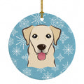 Snowflake Golden Retriever Ceramic Ornament Christmas Tree Hanging Decorations for Home Christmas Holiday, Party, Gift, 3 in, Multicolor