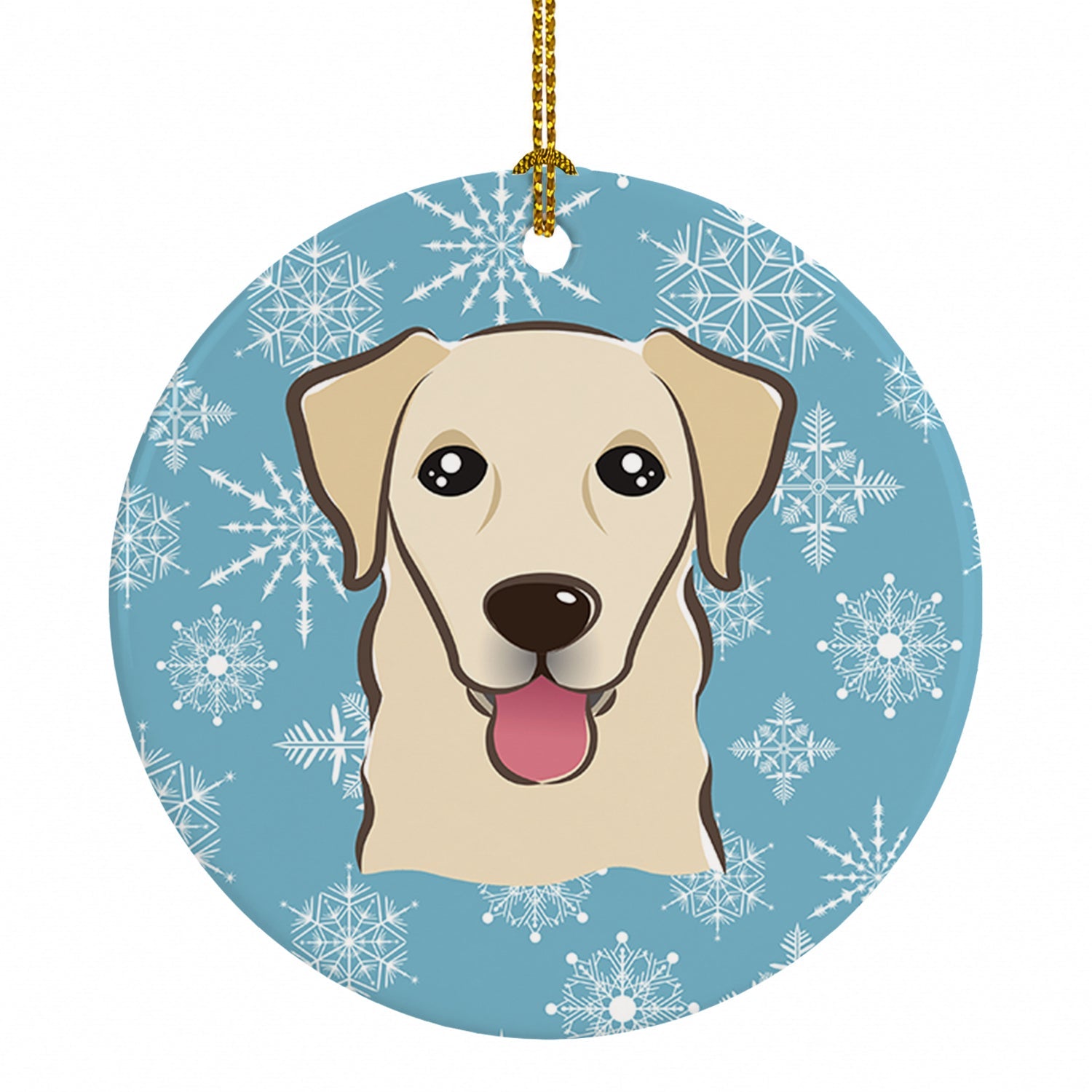 Snowflake Golden Retriever Ceramic Ornament Christmas Tree Hanging Decorations for Home Christmas Holiday, Party, Gift, 3 in, Multicolor