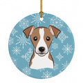 Snowflake Jack Russell Terrier Ceramic Ornament Christmas Tree Hanging Decorations for Home Christmas Holiday, Party, Gift, 3 in, Multicolor