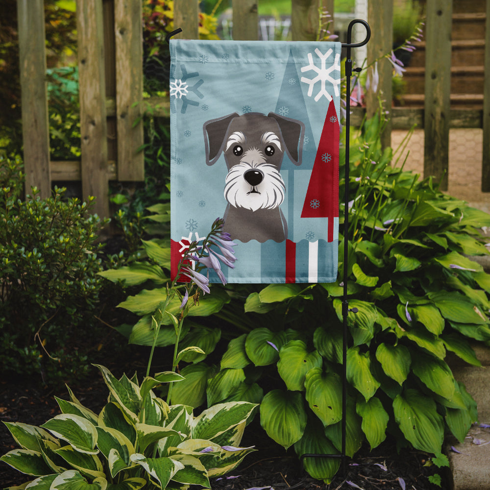 Winter Holiday Schnauzer Garden Flag Mailbox Decorative Yard Banner Outside Patio Artwork for Flower Beds, Garden Size, Multicolor