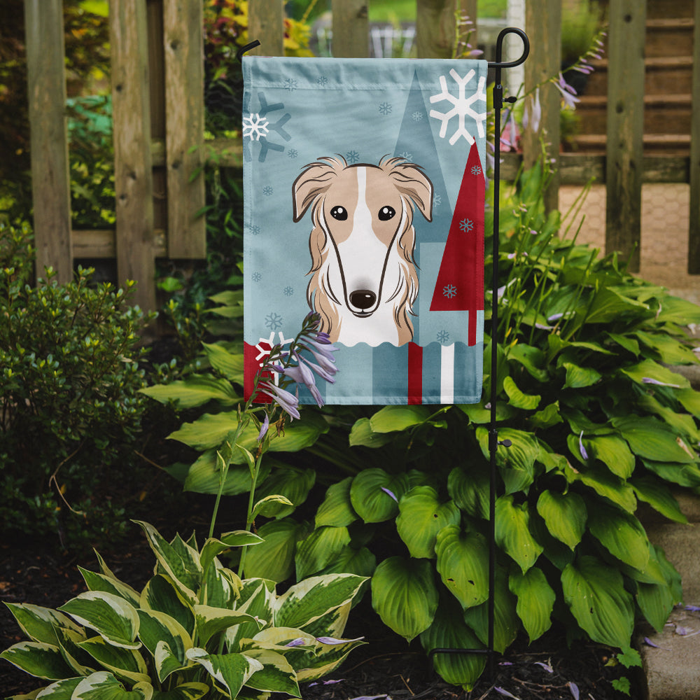 Winter Holiday Borzoi Garden Flag Mailbox Decorative Yard Banner Outside Patio Artwork for Flower Beds, Garden Size, Multicolor