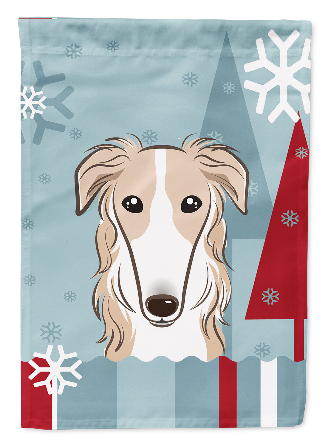 Winter Holiday Borzoi Garden Flag Mailbox Decorative Yard Banner Outside Patio Artwork for Flower Beds, Garden Size, Multicolor