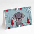 Winter Holiday Weimaraner Greeting Cards Pack of 8 Blank Cards with Envelopes Whimsical A7 Size 5x7