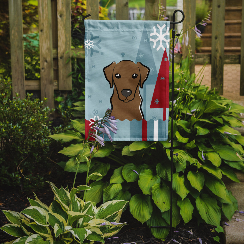 Winter Holiday Chocolate Labrador Garden Flag Mailbox Decorative Yard Banner Outside Patio Artwork for Flower Beds, Garden Size, Multicolor