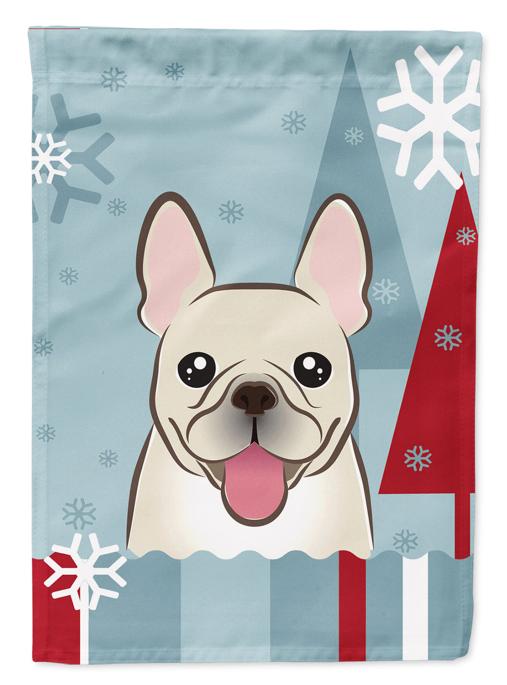 Winter Holiday French Bulldog Garden Flag Mailbox Decorative Yard Banner Outside Patio Artwork for Flower Beds, Garden Size, Multicolor