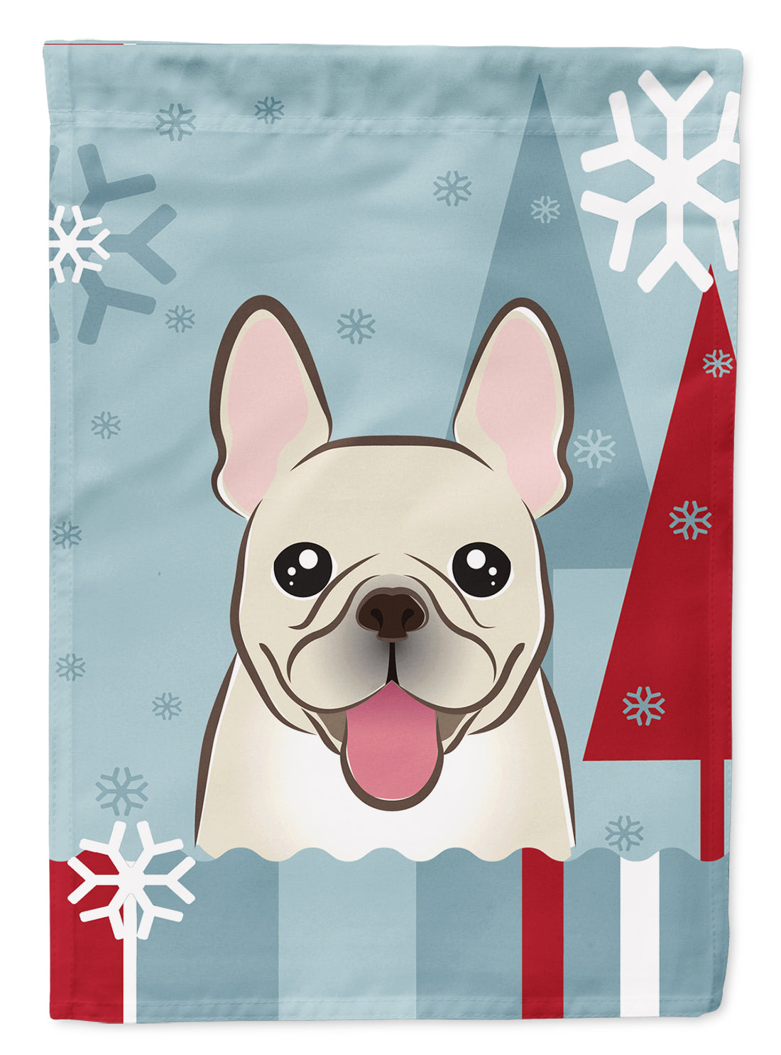 Winter Holiday French Bulldog Garden Flag Mailbox Decorative Yard Banner Outside Patio Artwork for Flower Beds, Garden Size, Multicolor