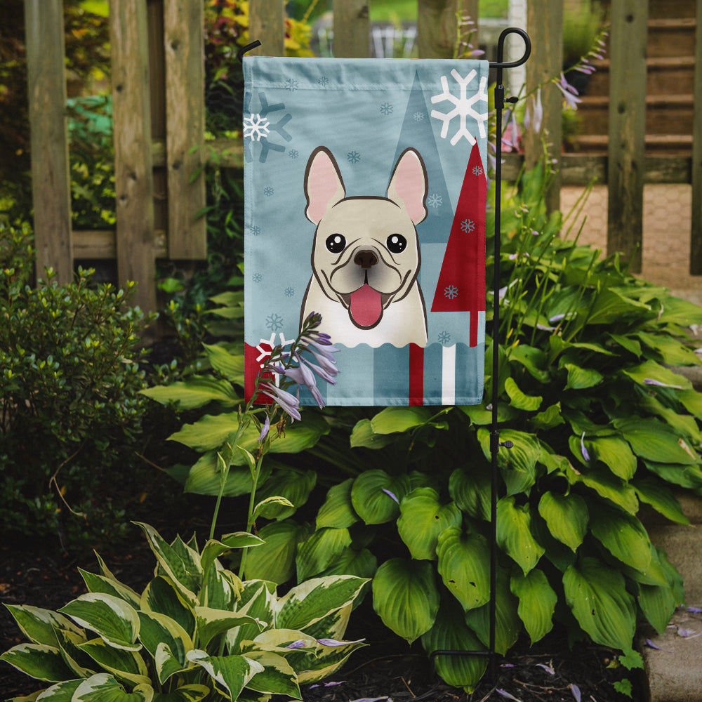 Winter Holiday French Bulldog Garden Flag Mailbox Decorative Yard Banner Outside Patio Artwork for Flower Beds, Garden Size, Multicolor