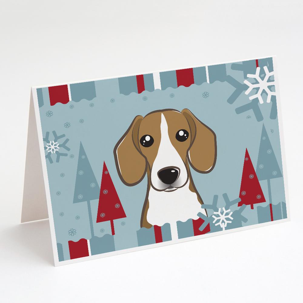 Winter Holiday Beagle Greeting Cards Pack of 8 Blank Cards with Envelopes Whimsical A7 Size 5x7