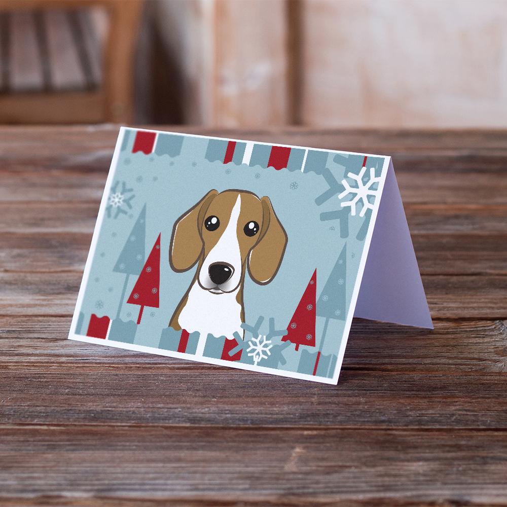 Winter Holiday Beagle Greeting Cards Pack of 8 Blank Cards with Envelopes Whimsical A7 Size 5x7