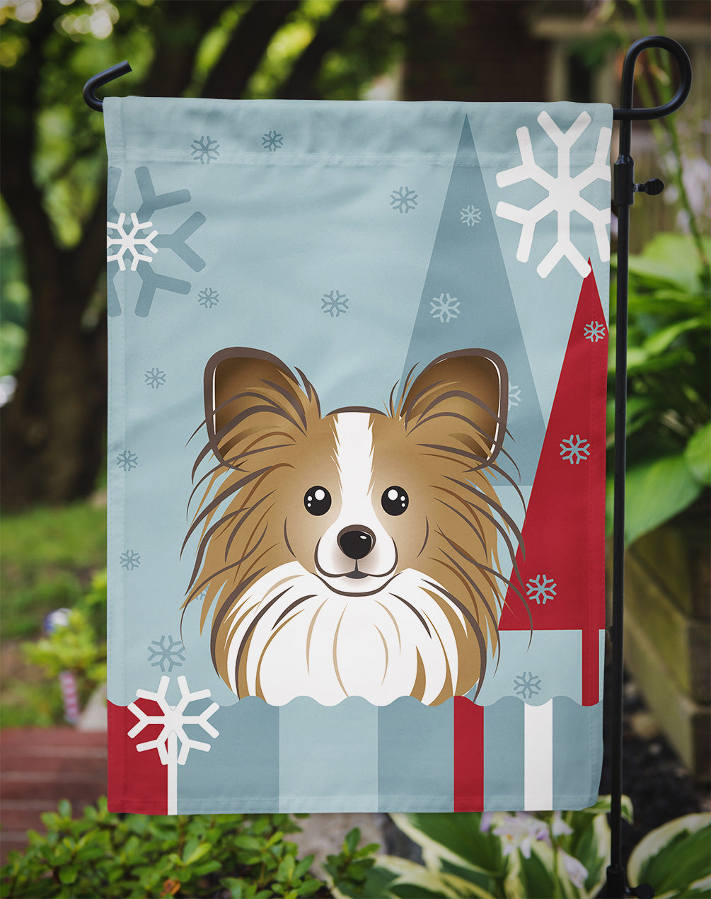 Winter Holiday Papillon Garden Flag Mailbox Decorative Yard Banner Outside Patio Artwork for Flower Beds, Garden Size, Multicolor
