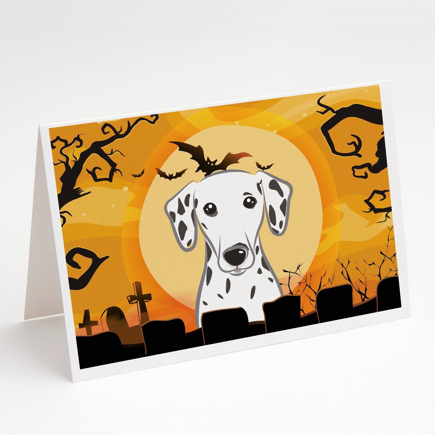 Halloween Dalmatian Greeting Cards Pack of 8 Blank Cards with Envelopes Whimsical A7 Size 5x7