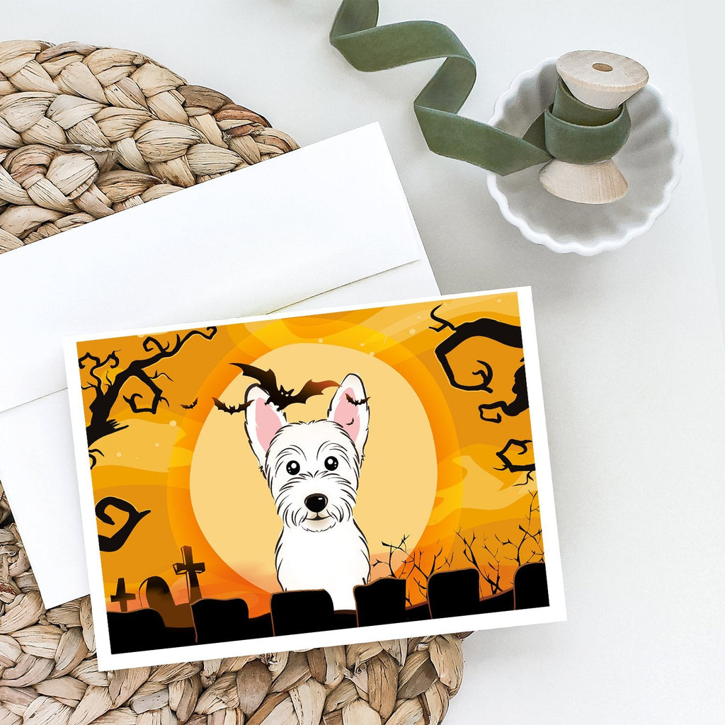 Halloween Westie Greeting Cards Pack of 8 Blank Cards with Envelopes Whimsical A7 Size 5x7