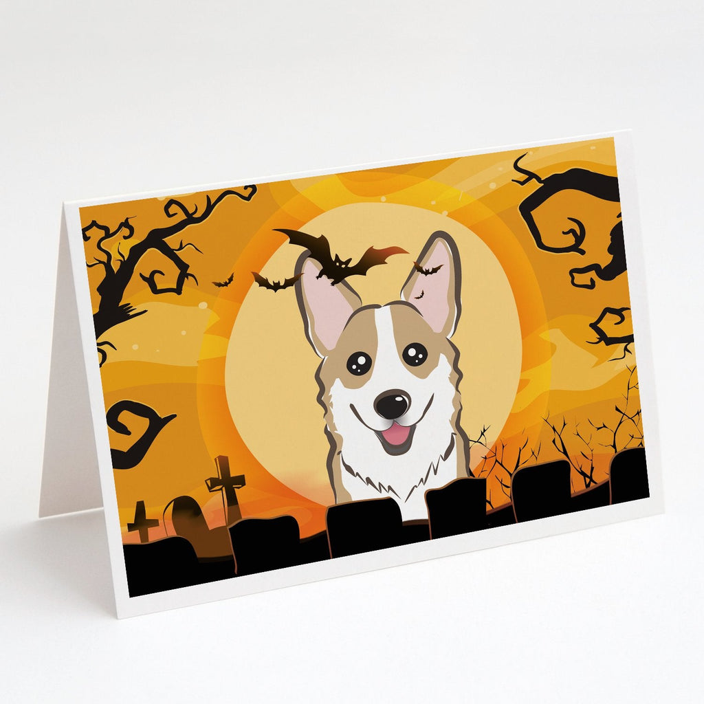 Halloween Sable Corgi Greeting Cards Pack of 8 Blank Cards with Envelopes Whimsical A7 Size 5x7