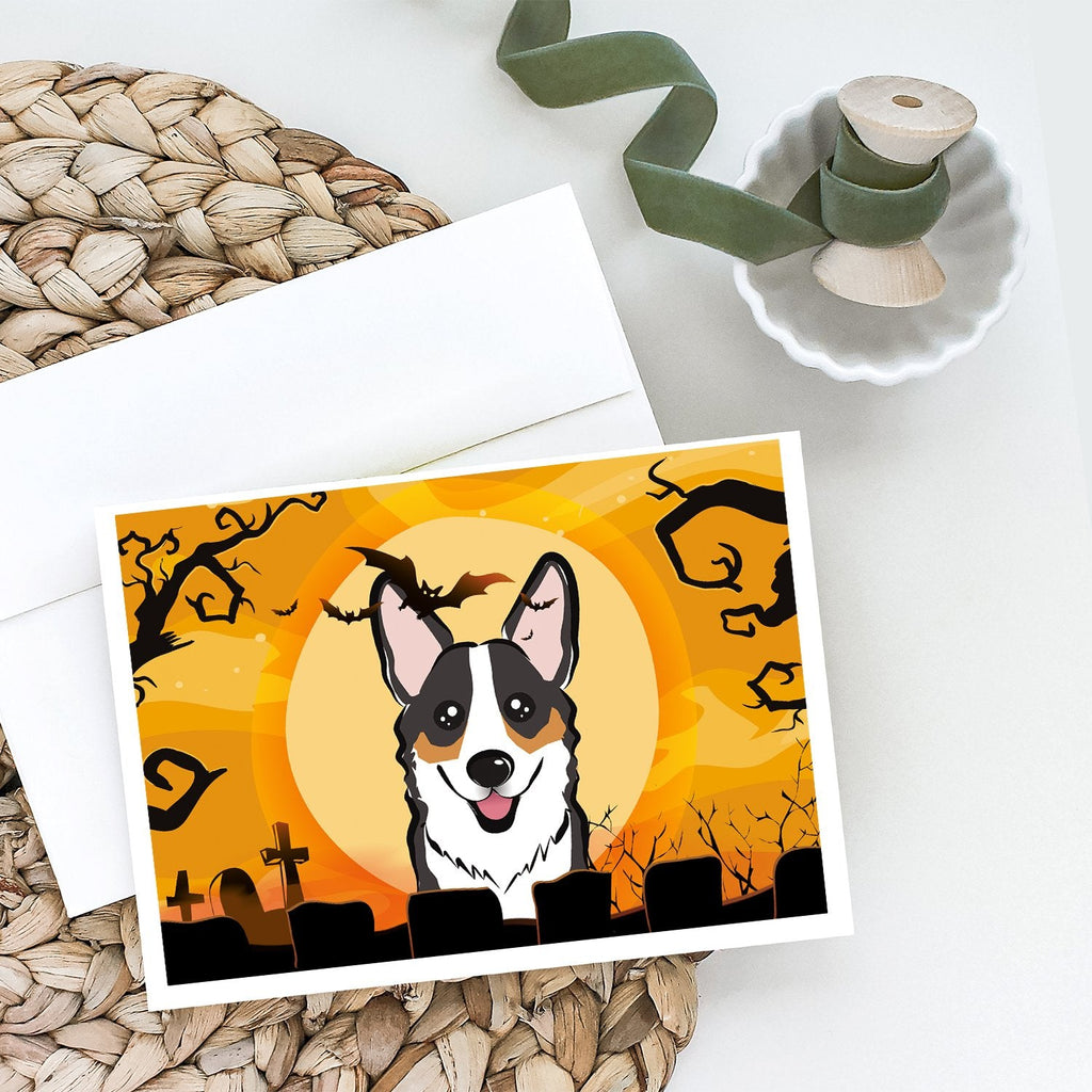 Halloween Tricolor Corgi Greeting Cards Pack of 8 Blank Cards with Envelopes Whimsical A7 Size 5x7