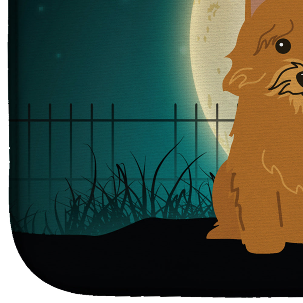 Halloween Scary Norwich Terrier Dish Drying Mat Absorbent Dish Drying Mat Pad for Kitchen Counter Dish Drainer Mat for Countertop, 14 x 21", Multicolor