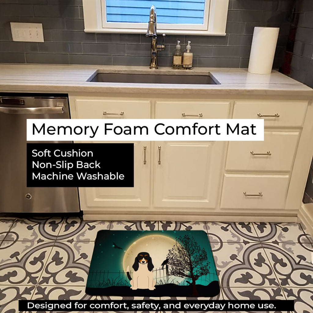Halloween Scary Swiss Hound Memory Foam Kitchen Mat Machine Washable Anti-Fatigue Cushion Comfort Bath or Kitchen Rug