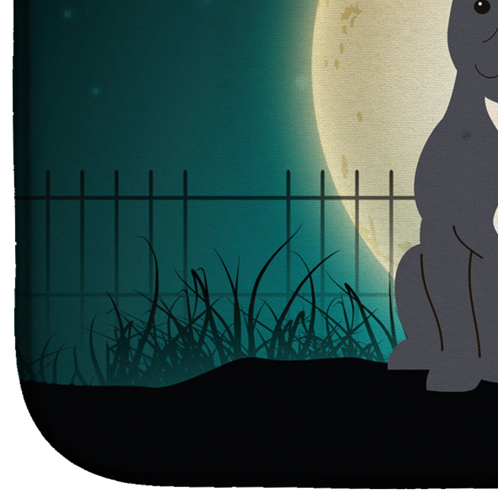 Halloween Scary Staffordshire Bull Terrier Blue Dish Drying Mat Absorbent Dish Drying Mat Pad for Kitchen Counter Dish Drainer Mat for Countertop, 14 x 21", Multicolor