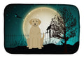 Halloween Scary Yellow Labrador Dish Drying Mat Absorbent Dish Drying Mat Pad for Kitchen Counter Dish Drainer Mat for Countertop, 14 x 21", Multicolor