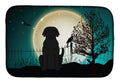 Halloween Scary Black Labrador Dish Drying Mat Absorbent Dish Drying Mat Pad for Kitchen Counter Dish Drainer Mat for Countertop, 14 x 21", Multicolor