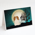 Halloween Scary Cavalier Spaniel Greeting Cards Pack of 8 Blank Cards with Envelopes Whimsical A7 Size 5x7