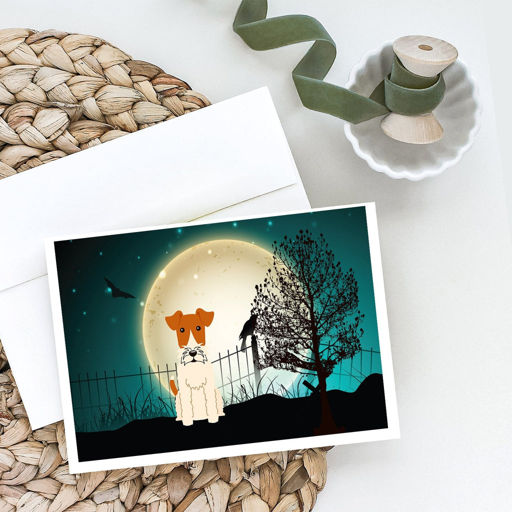Halloween Scary Wire Fox Terrier Greeting Cards Pack of 8 Blank Cards with Envelopes Whimsical A7 Size 5x7