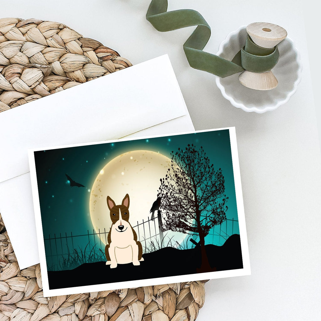 Halloween Scary Bull Terrier Dark Brindle Greeting Cards Pack of 8 Blank Cards with Envelopes Whimsical A7 Size 5x7