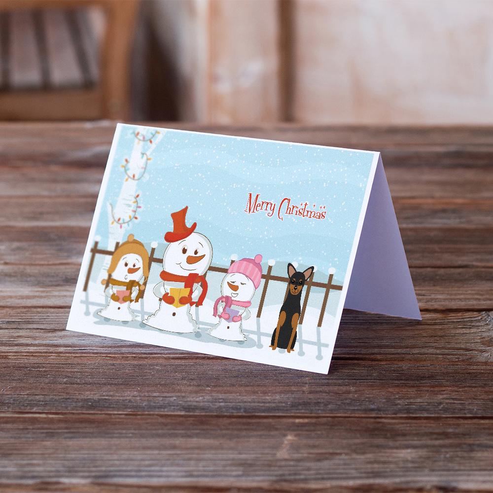 Merry Christmas Carolers Manchester Terrier Greeting Cards Pack of 8 Blank Cards with Envelopes Whimsical A7 Size 5x7