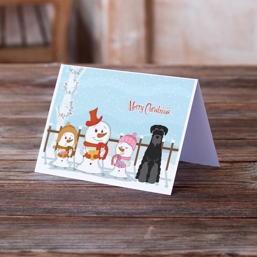 Merry Christmas Carolers Standard Schnauzer Black Greeting Cards Pack of 8 Blank Cards with Envelopes Whimsical A7 Size 5x7