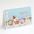 Merry Christmas Carolers White German Shepherd Greeting Cards Pack of 8 Blank Cards with Envelopes Whimsical A7 Size 5x7