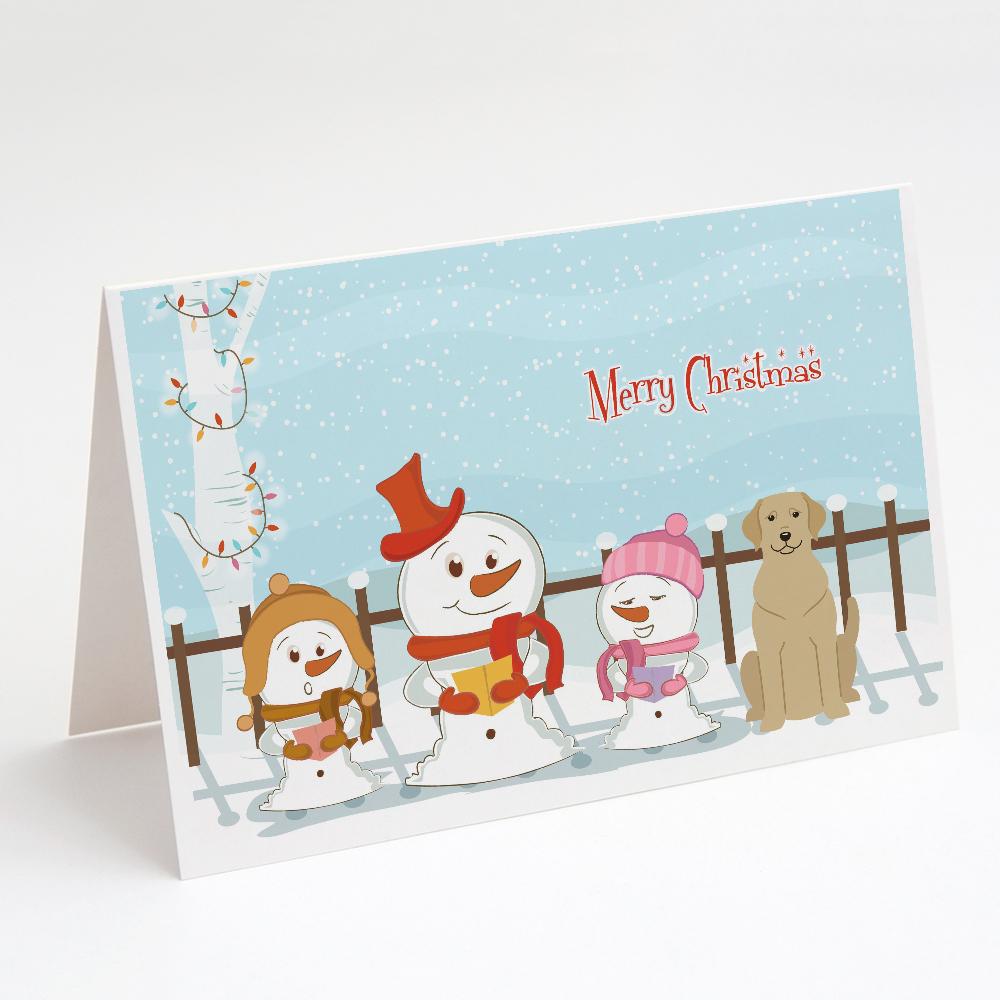 Merry Christmas Carolers Yellow Labrador Greeting Cards Pack of 8 Blank Cards with Envelopes Whimsical A7 Size 5x7