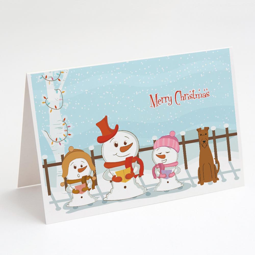 Merry Christmas Carolers Irish Terrier Greeting Cards Pack of 8 Blank Cards with Envelopes Whimsical A7 Size 5x7