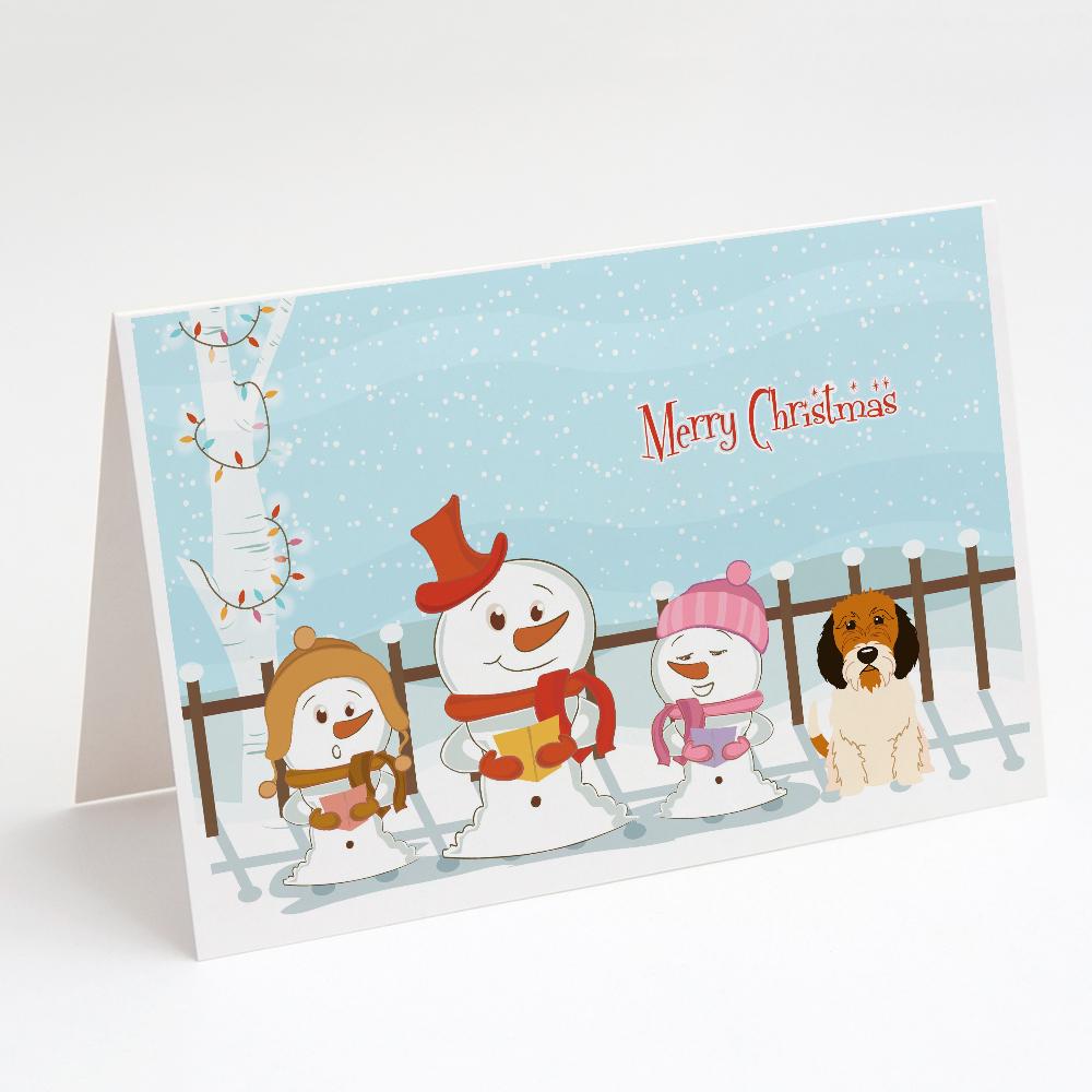 Merry Christmas Carolers Petit Basset Griffon Veenden Greeting Cards Pack of 8 Blank Cards with Envelopes Whimsical A7 Size 5x7