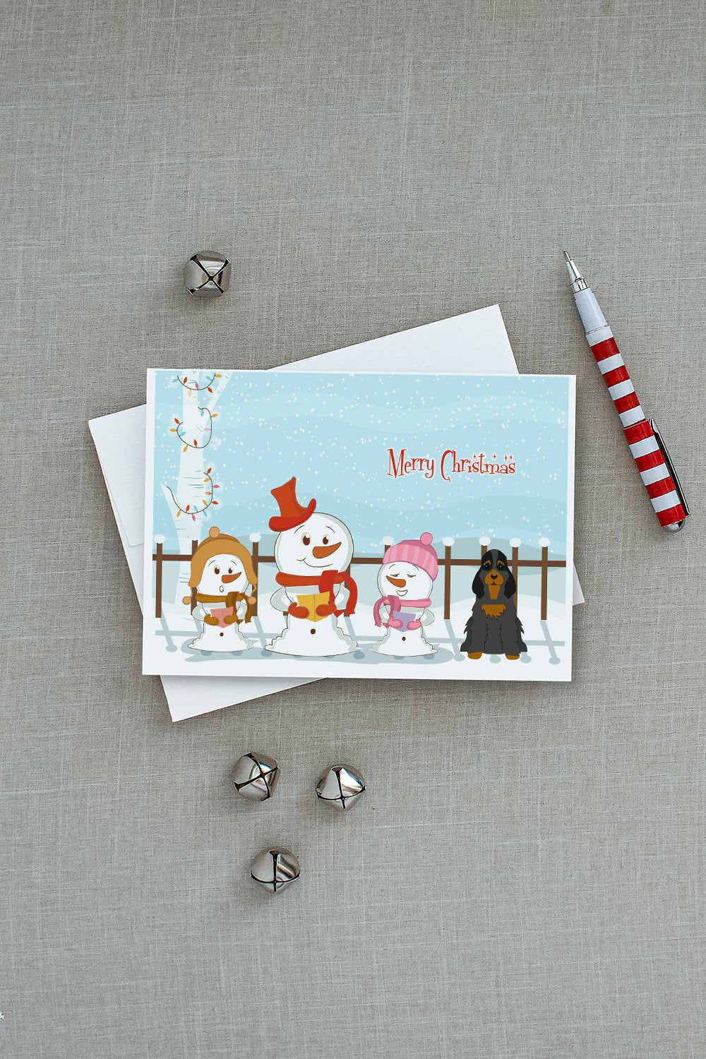 Merry Christmas Carolers Cocker Spaniel Black Tan Greeting Cards Pack of 8 Blank Cards with Envelopes Whimsical A7 Size 5x7