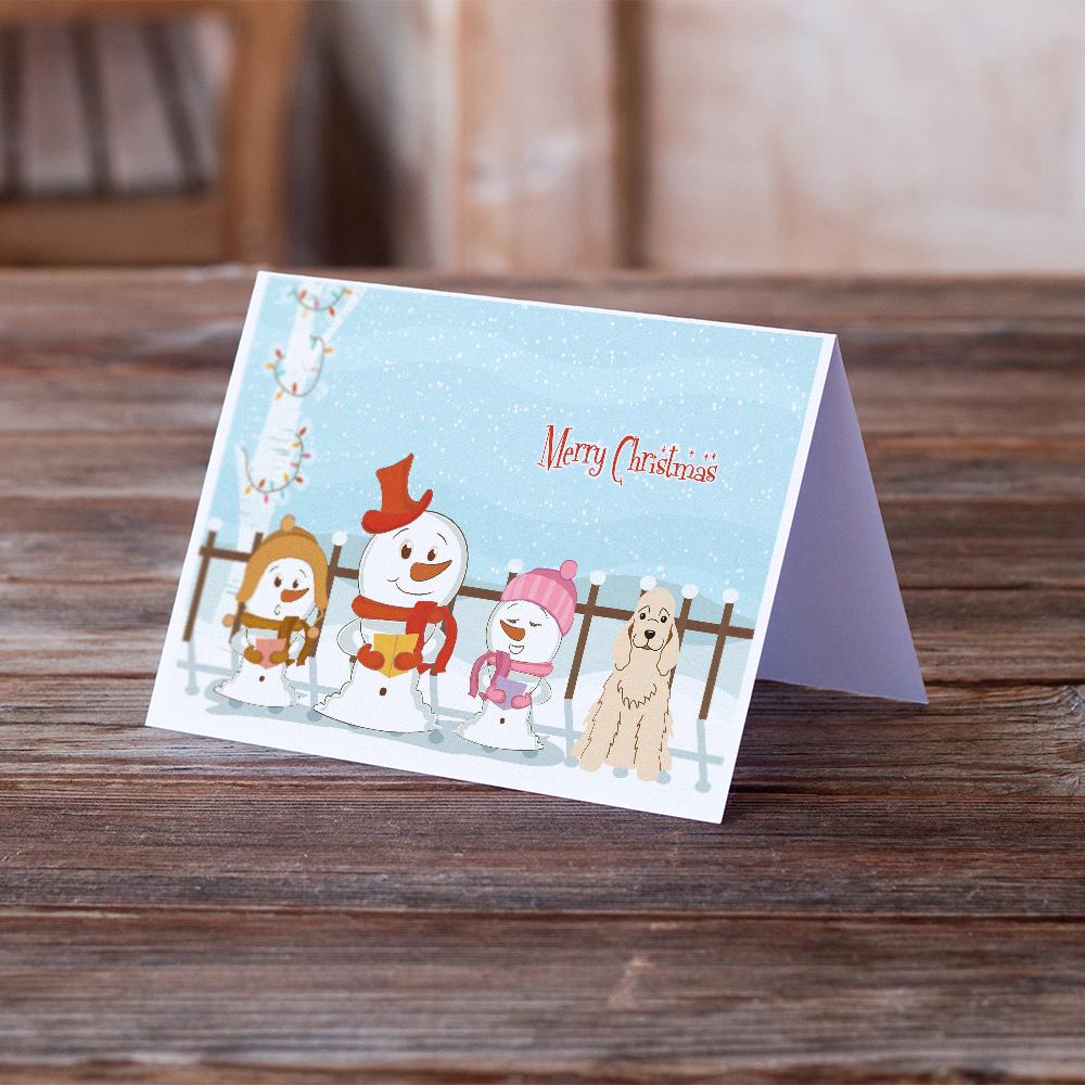 Merry Christmas Carolers Cocker Spaniel Buff Greeting Cards Pack of 8 Blank Cards with Envelopes Whimsical A7 Size 5x7