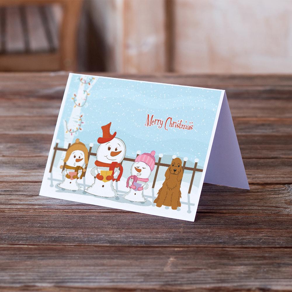 Merry Christmas Carolers Cocker Spaniel Red Greeting Cards Pack of 8 Blank Cards with Envelopes Whimsical A7 Size 5x7