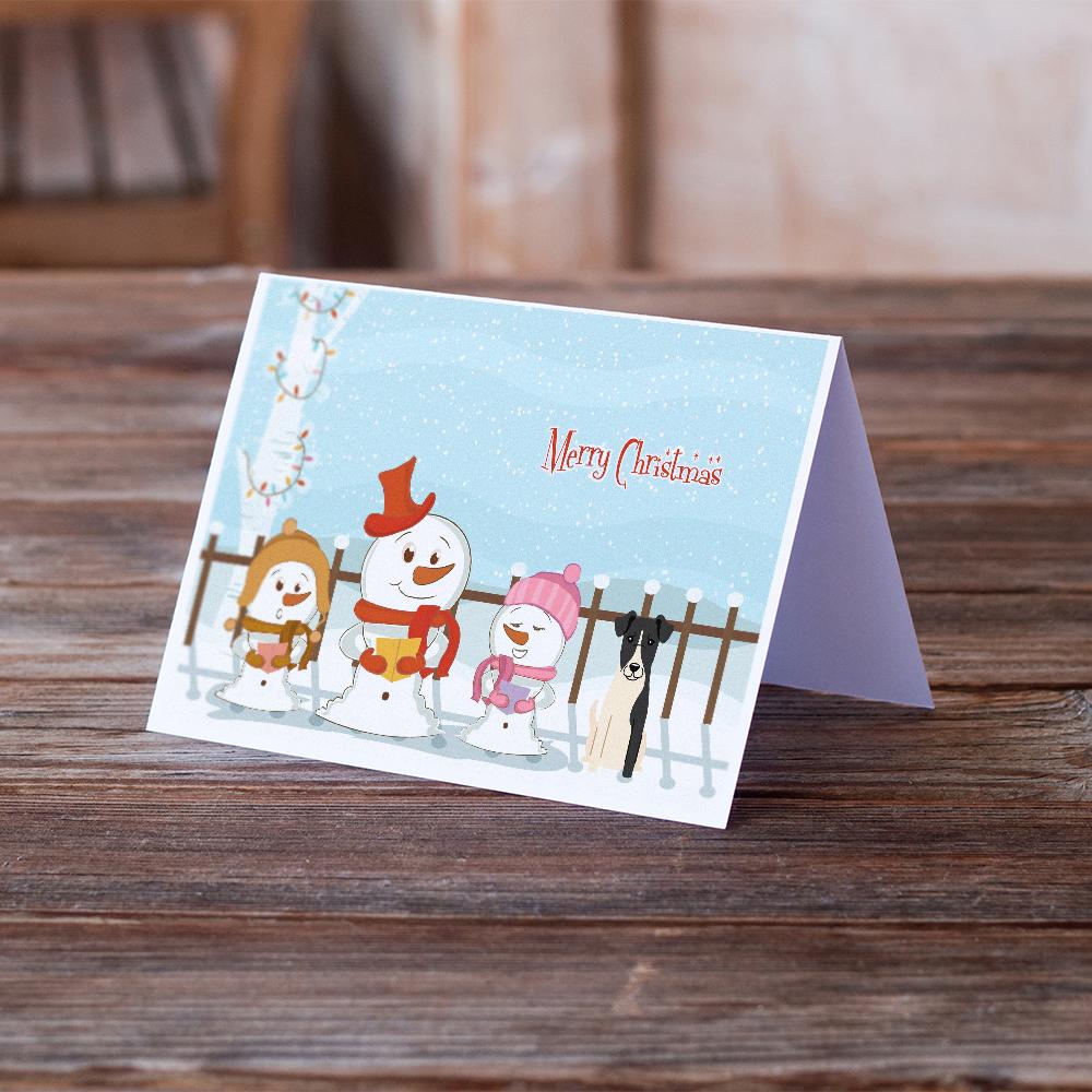 Merry Christmas Carolers Smooth Fox Terrier Greeting Cards Pack of 8 Blank Cards with Envelopes Whimsical A7 Size 5x7