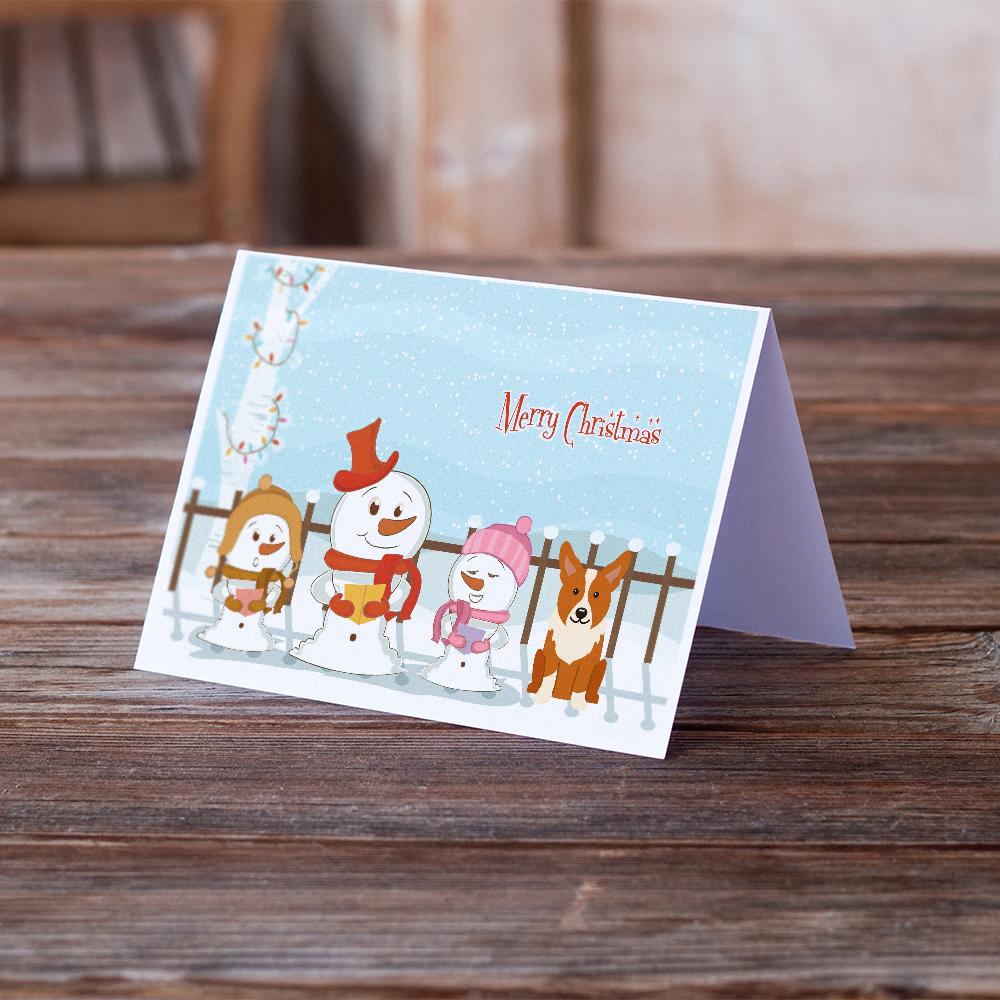 Merry Christmas Carolers Corgi Greeting Cards Pack of 8 Blank Cards with Envelopes Whimsical A7 Size 5x7