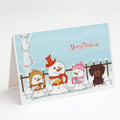 Merry Christmas Carolers Dachshund Chocolate Greeting Cards Pack of 8 Blank Cards with Envelopes Whimsical A7 Size 5x7