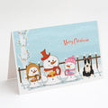 Merry Christmas Carolers Bull Terrier Black White Greeting Cards Pack of 8 Blank Cards with Envelopes Whimsical A7 Size 5x7