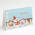 Merry Christmas Carolers Bull Terrier Red White Greeting Cards Pack of 8 Blank Cards with Envelopes Whimsical A7 Size 5x7