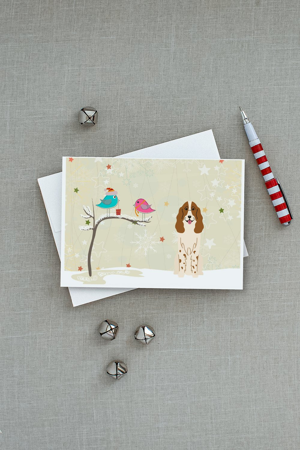 Christmas Presents between Friends Russian Spaniel Greeting Cards Pack of 8 Blank Cards with Envelopes Whimsical A7 Size 5x7