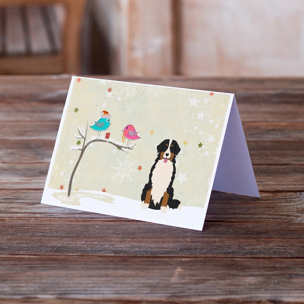 Christmas Presents between Friends Bernese Mountain Dog Greeting Cards Pack of 8 Blank Cards with Envelopes Whimsical A7 Size 5x7