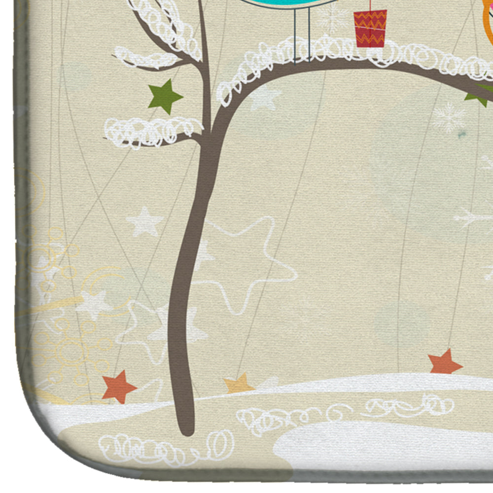 Christmas Presents between Friends West Highland White Terrier Dish Drying Mat Absorbent Dish Drying Mat Pad for Kitchen Counter Dish Drainer Mat for Countertop, 14 x 21", Multicolor